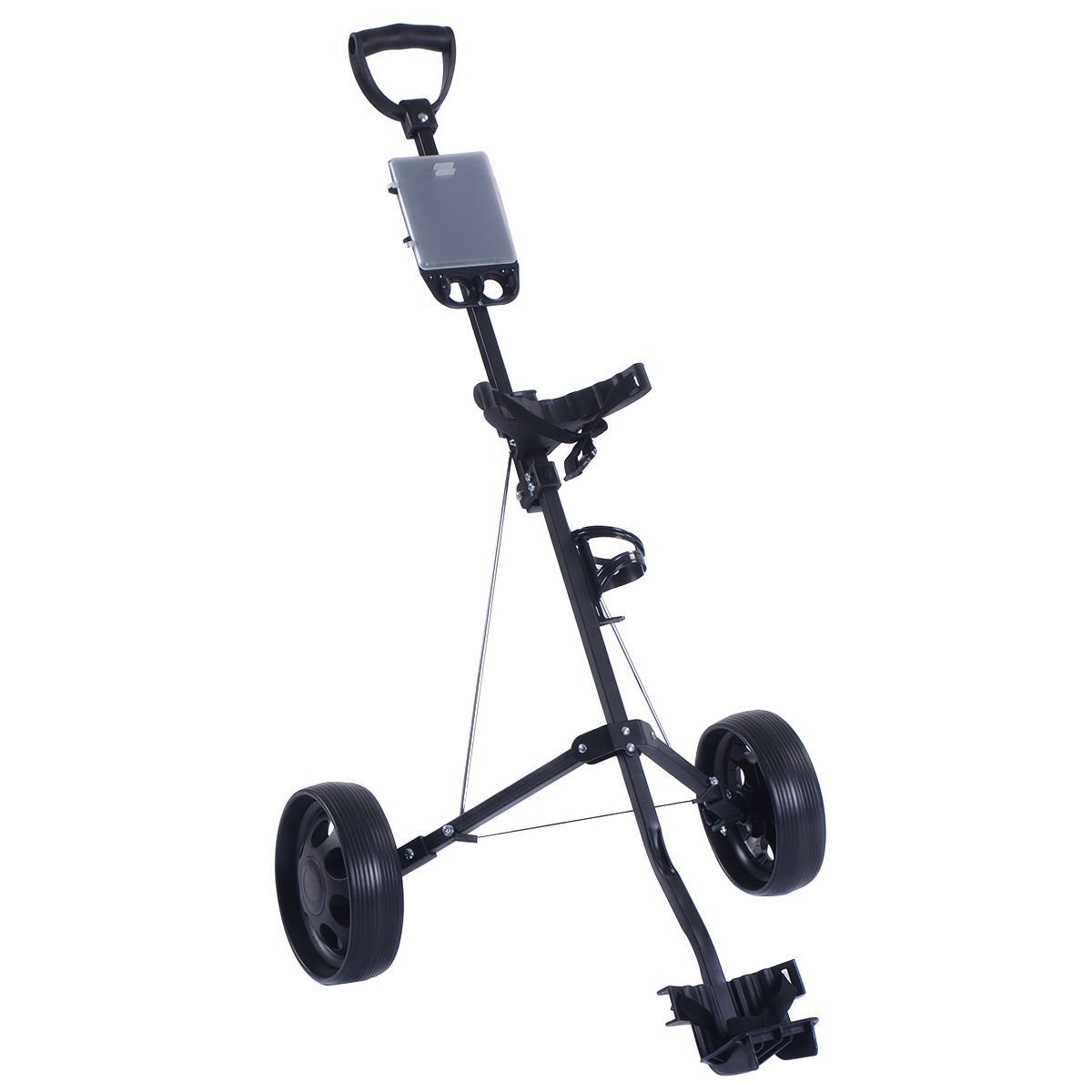 Tangkula Foldable 2 Wheel Golf Push Pull Trolley Carts