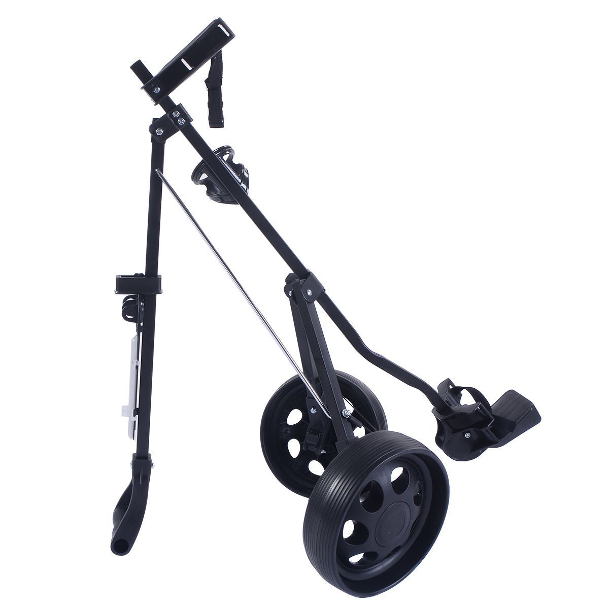 Tangkula Foldable 2 Wheel Golf Push Pull Trolley Carts