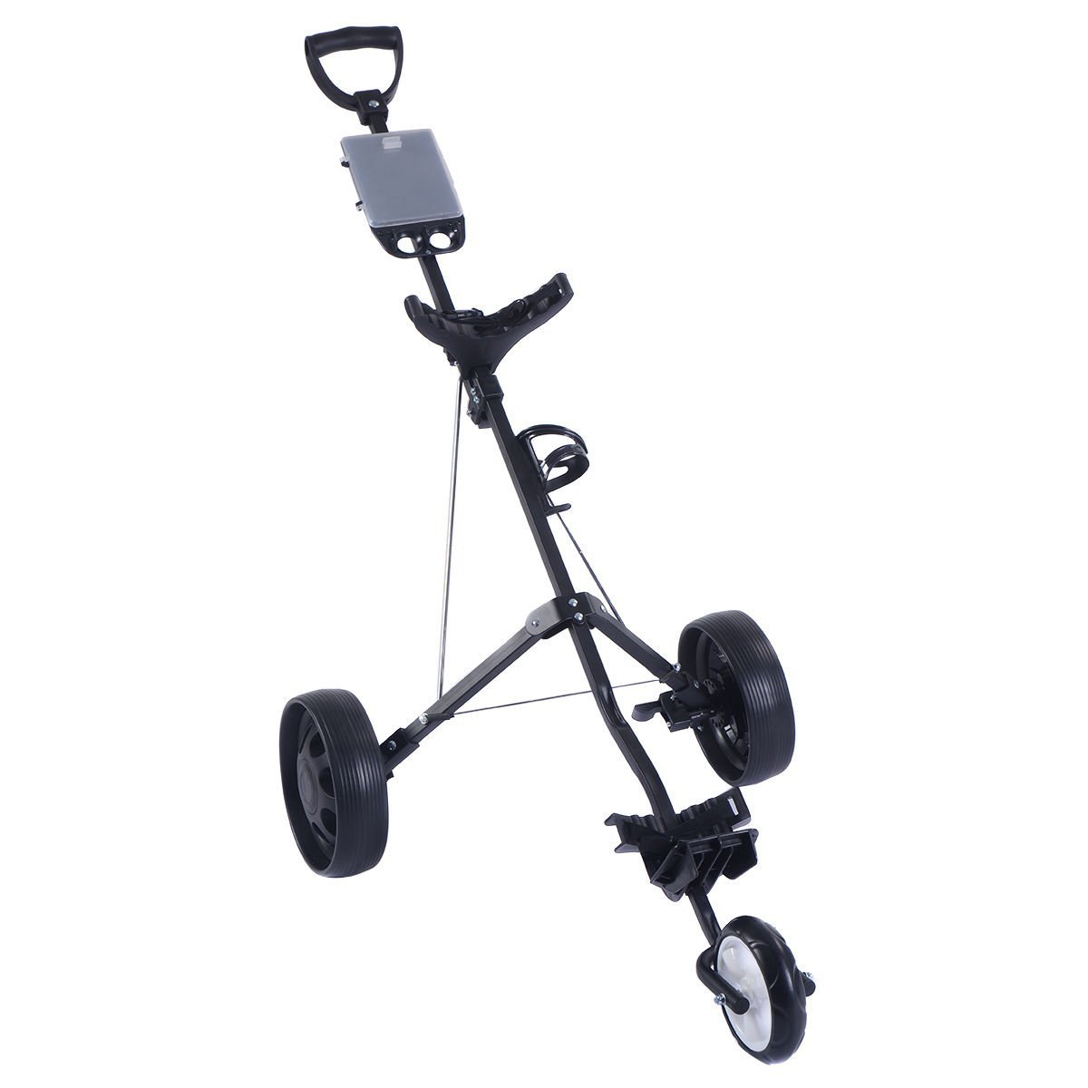 Tangkula Folding 3 Wheel Swivel Golf Push Pull Trolley Carts