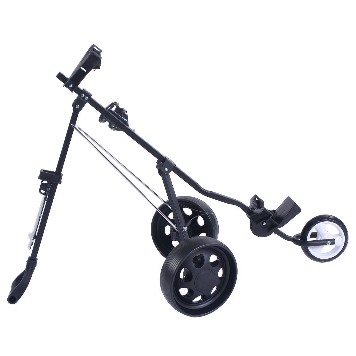 Tangkula Folding 3 Wheel Swivel Golf Push Pull Trolley Carts