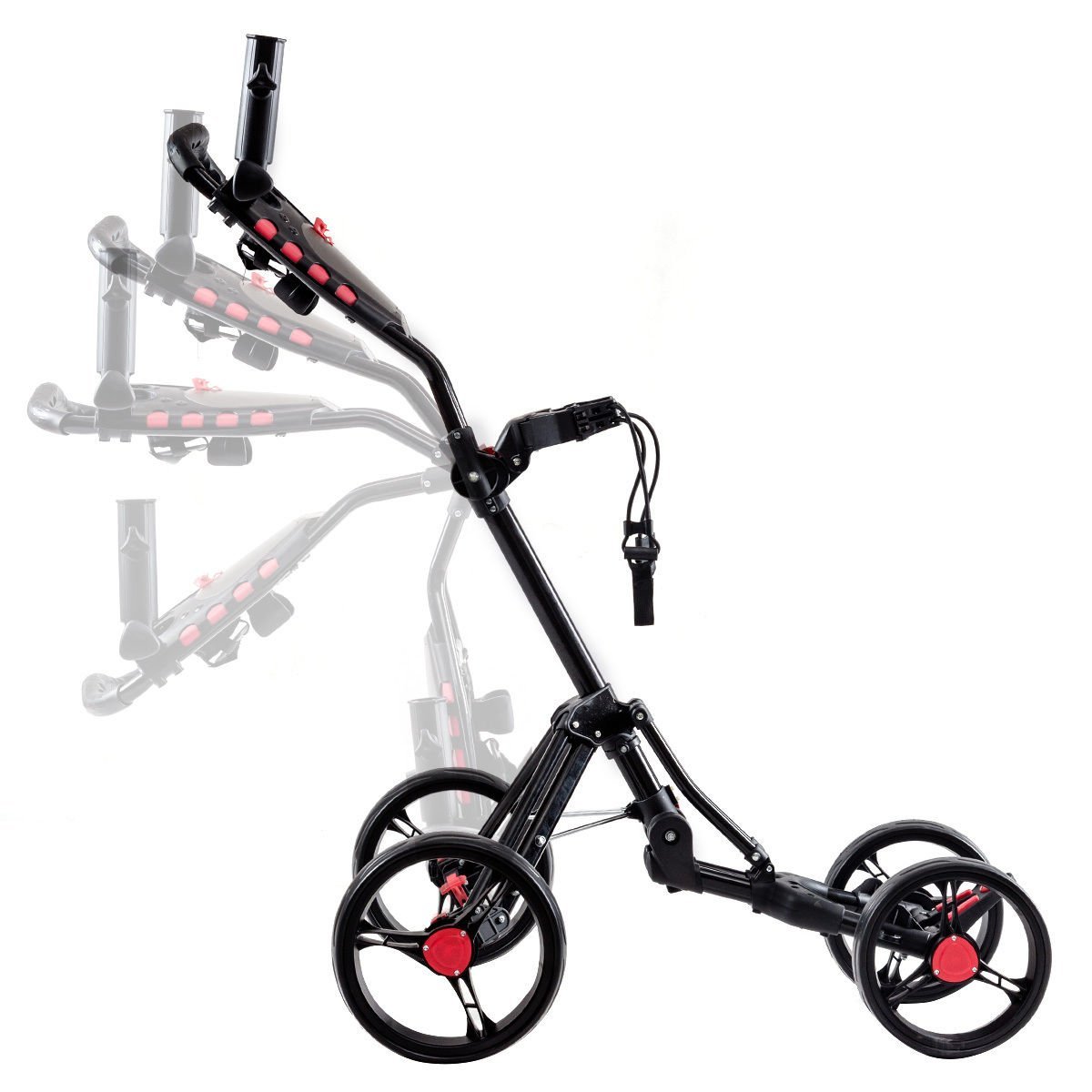 Tangkula Folding 4 Wheel Golf Club Push Pull Trolley Carts