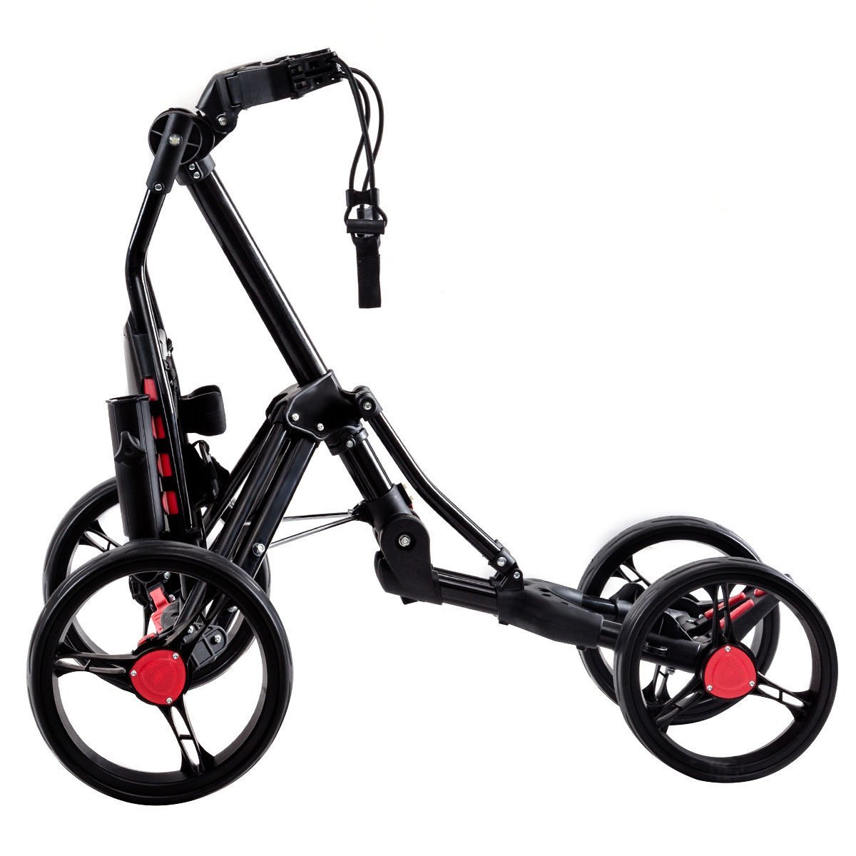 Tangkula Folding 4 Wheel Golf Club Push Pull Trolley Carts