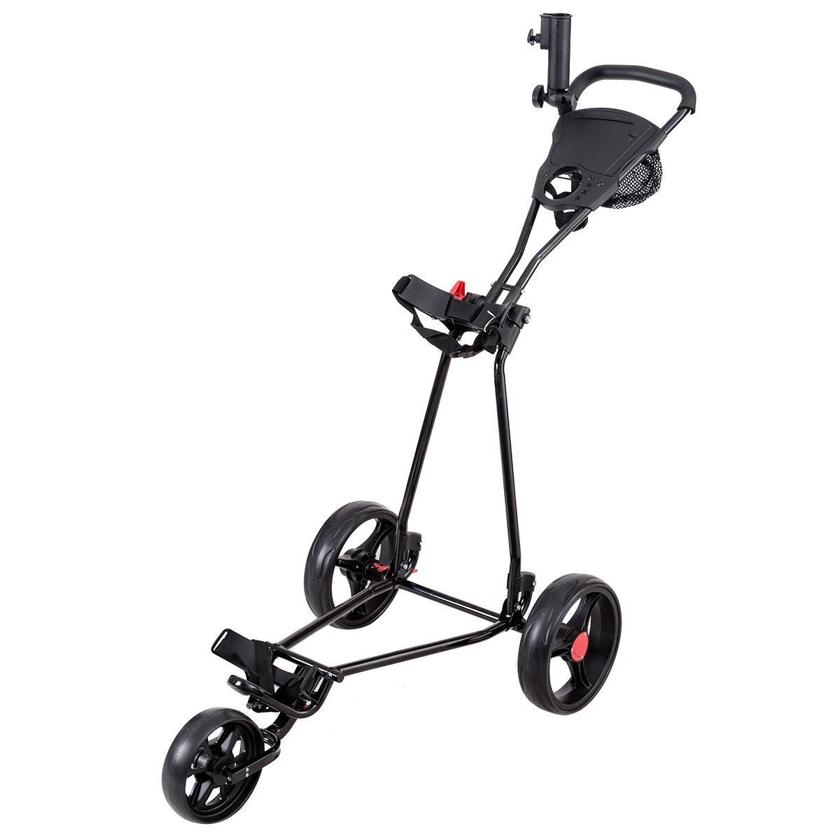 Tangkula Folding Lightweight 3 Wheel Golf Club Push Pull Trolley Carts