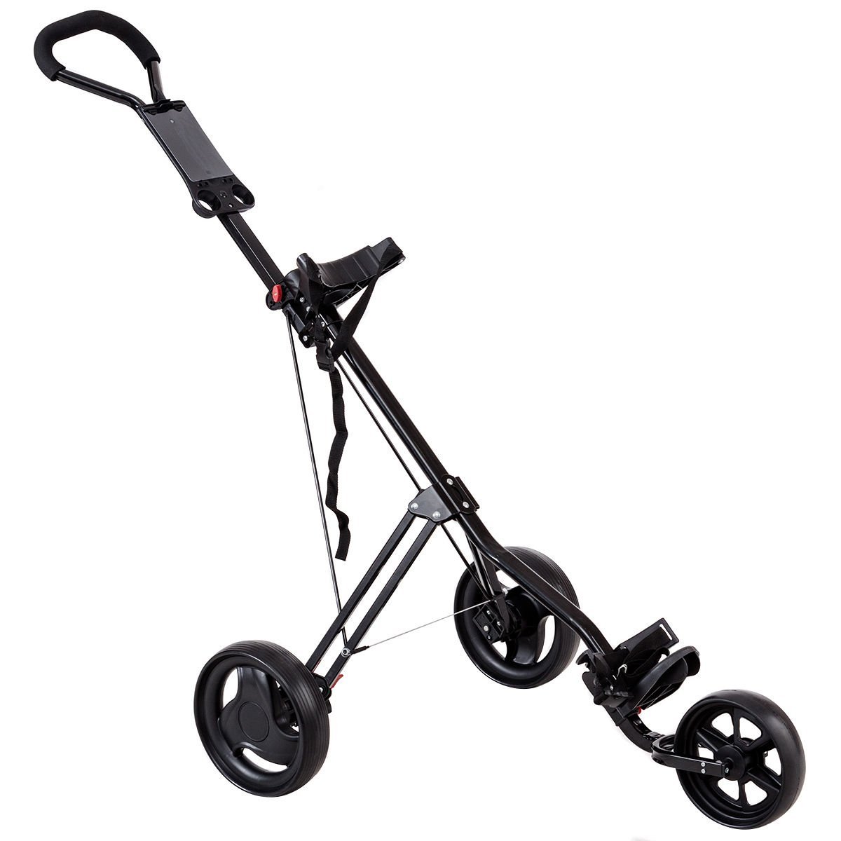 Tangkula Lightweight Foldable 3 Wheel Golf Club Push Pull Trolley Carts