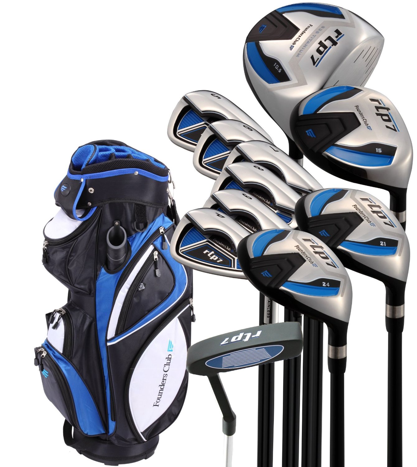 Mens Founders Club Complete Golf Club Set with Cart Bag