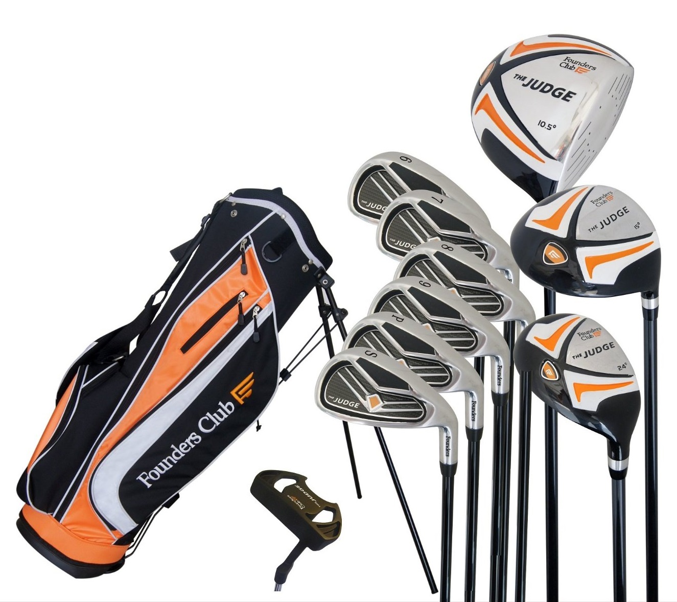 Mens Founders Club The Judge Complete Golf Club Set with Stand Bag