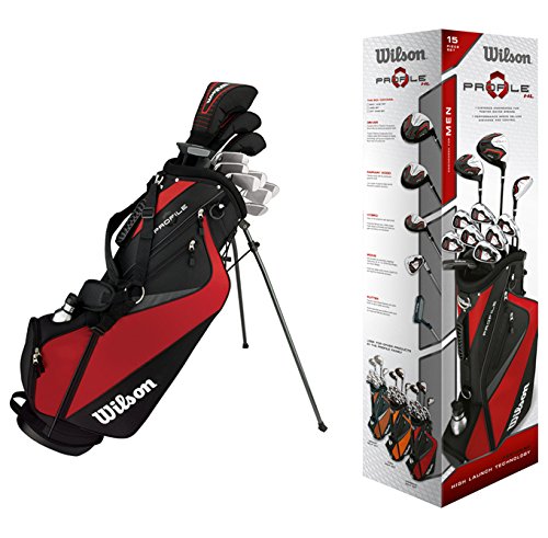 Mens Wilson Profile HL Left Handed Flex Graphite Golf Club Package Sets with Stand Bag