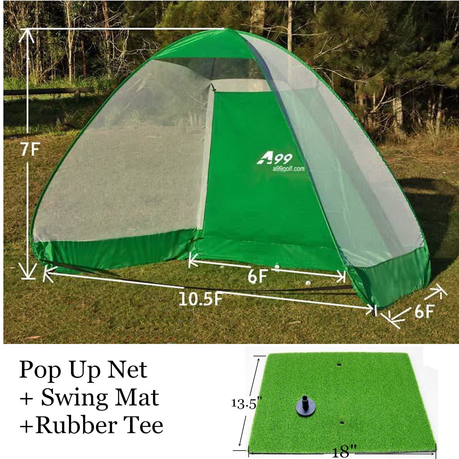 A99 Golf Pop-Up Practice Driving Net Cage and Swing Mat