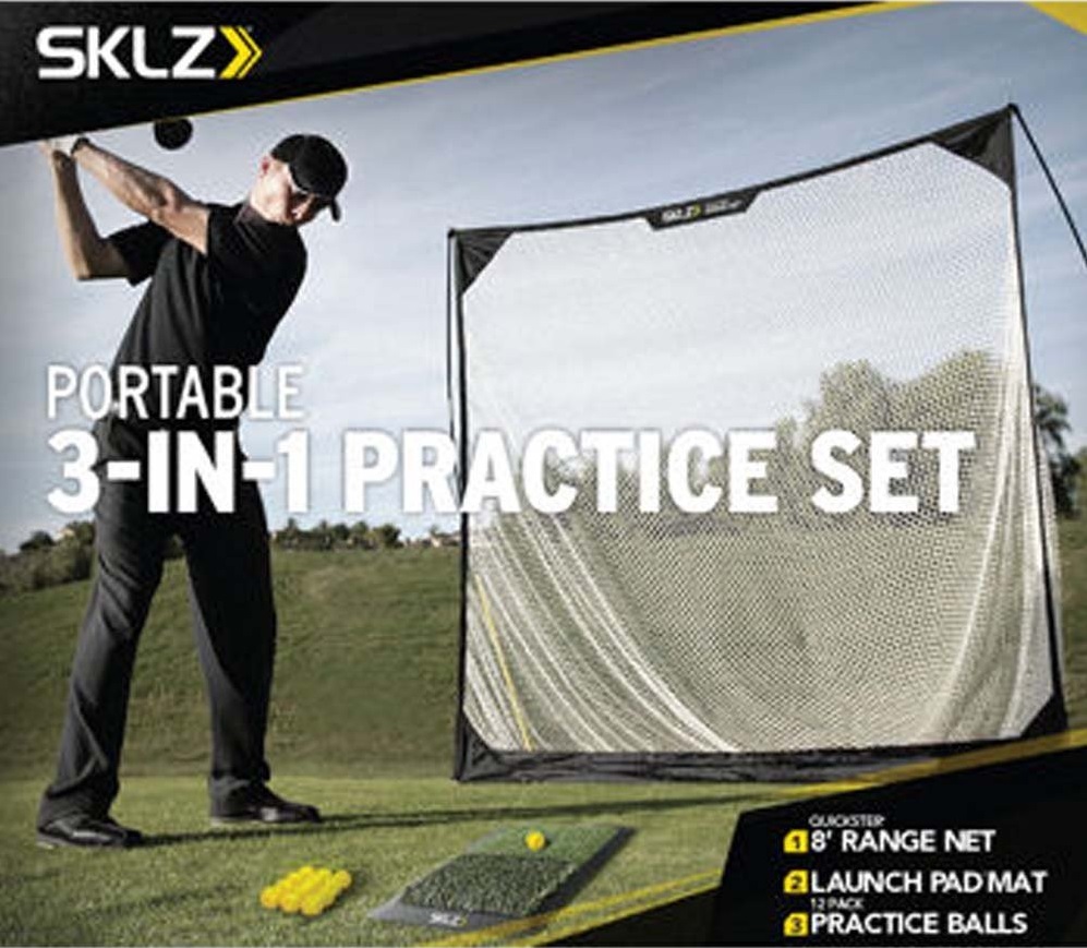 SKLZ 3-in-1 Golf Practice Set Hitting Mat Driving Net and Practice Balls