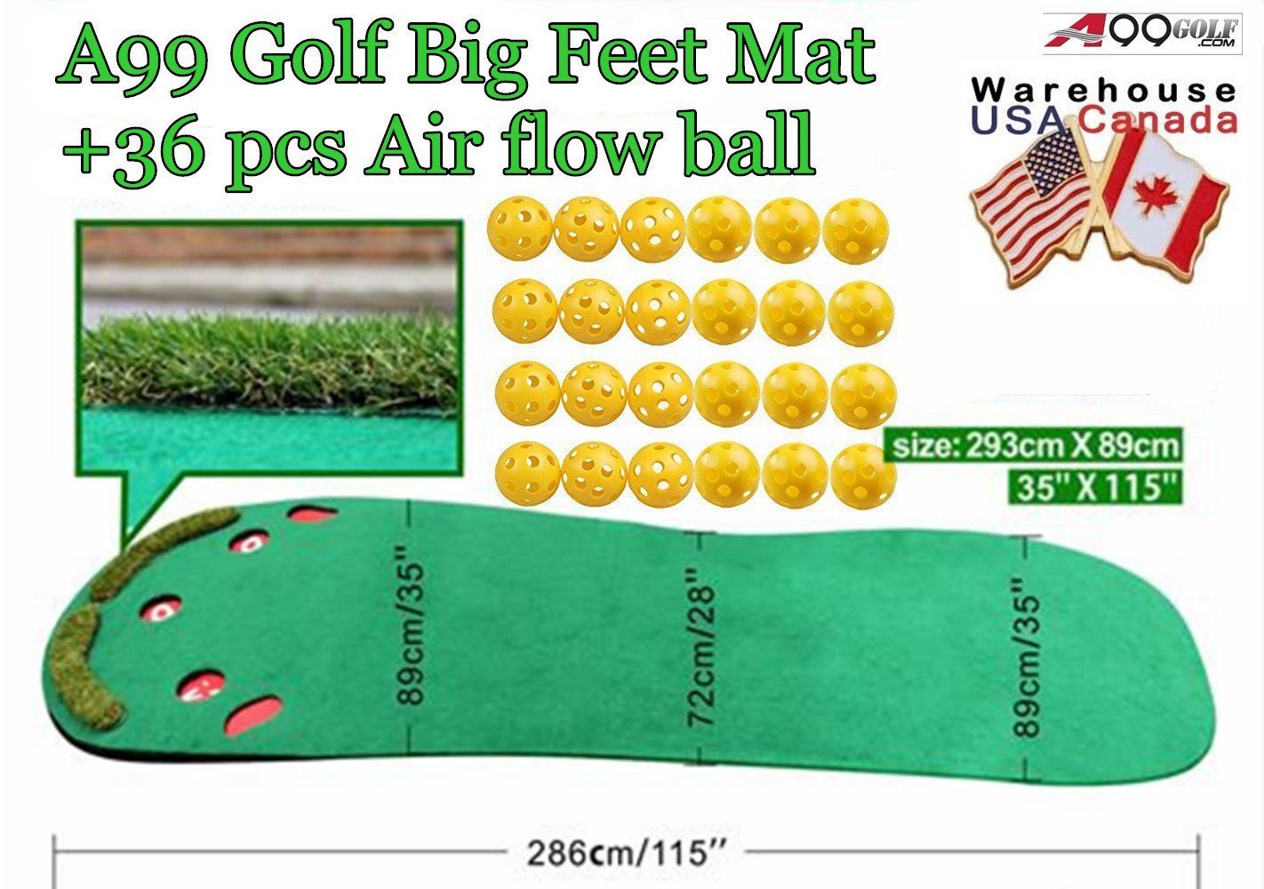 A99 Golf Big Feet Golf Practice Putting Green Mats