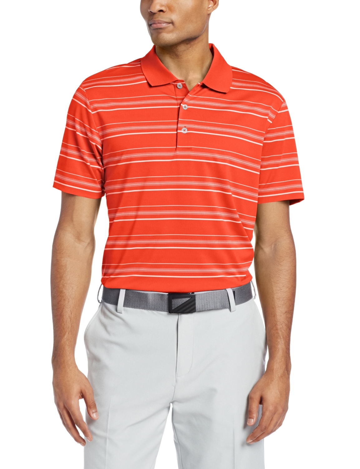 Adidas Mens Puremotion Textured Stripe Golf Polo Shirts