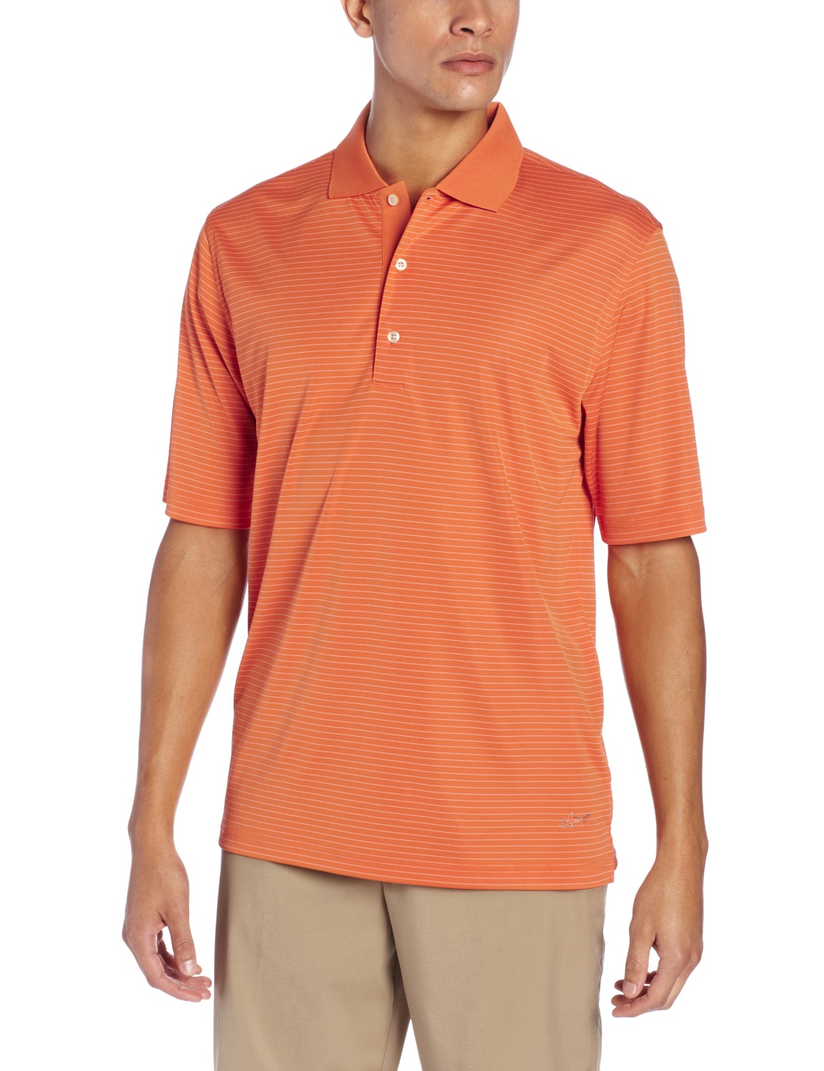 Greg Norman Mens Fine Line Stripe Golf Polo Shirts