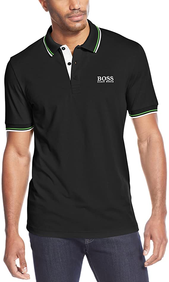 Hugo Boss Mens Green Paddy Pro Golf Polo Shirts