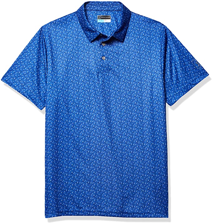 PGA Tour Mens Tour Soft Printed Golf Polo Shirts