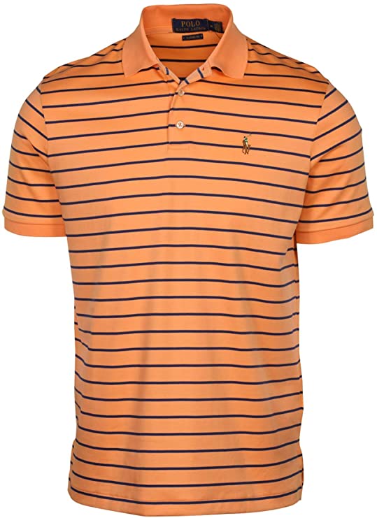 Ralph Lauren Mens Classic Fit Striped Soft Touch Golf Polo Shirts
