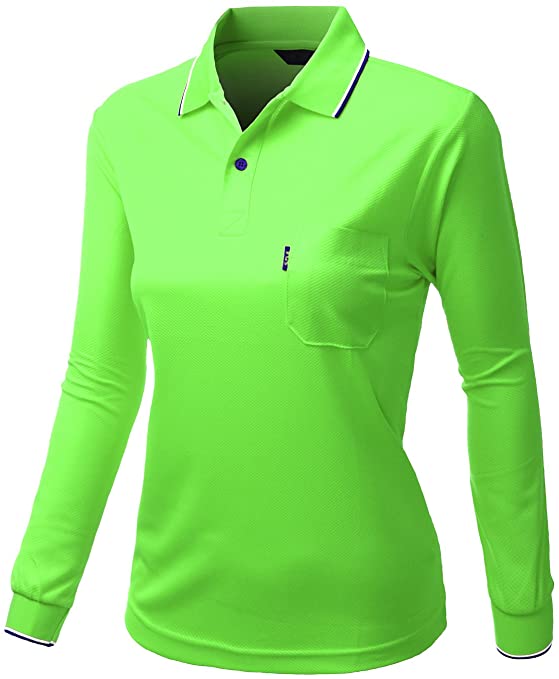 Xpril Womens Basic Collar Pocket Point Golf Polo Shirts